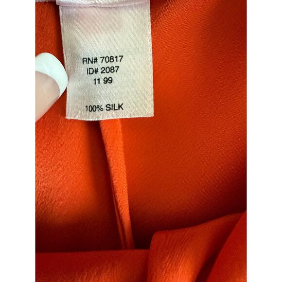 00's vintage orange 100% silk y2k slip dress MEDIUM victoria's secret - Picture 7 of 7